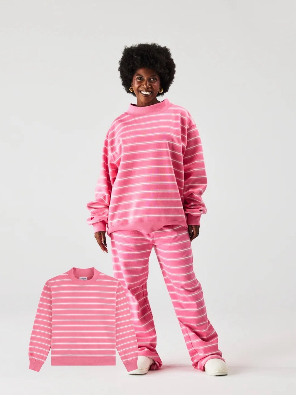 Parke X Pink Aid Striped Mockneck Size:L/XL